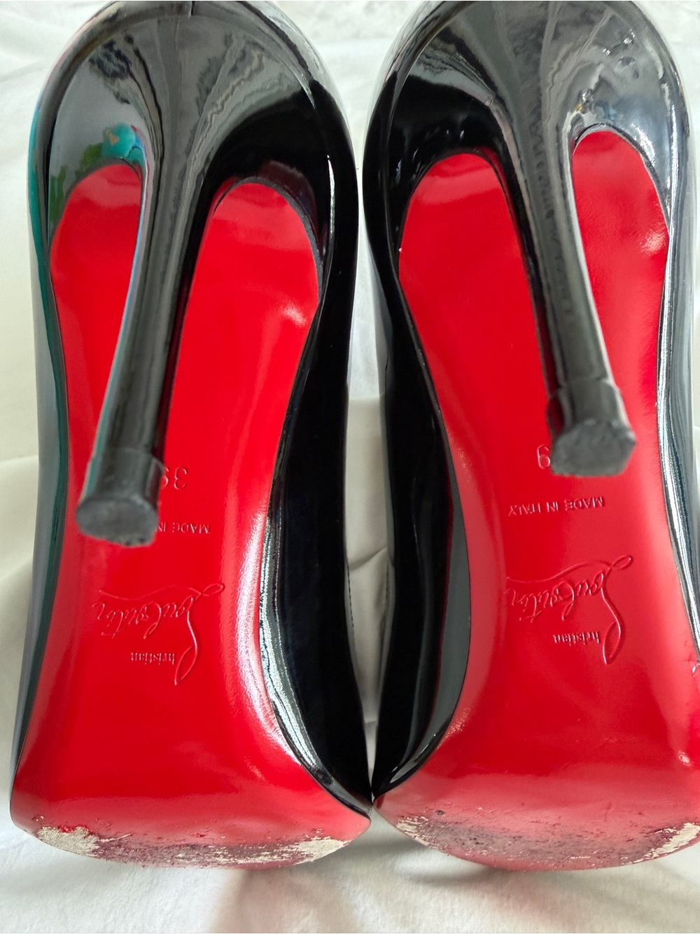 Christian Louboutin Kate Patent Pumps 85mm Heel Black Size 39 - Picture 10 of 15